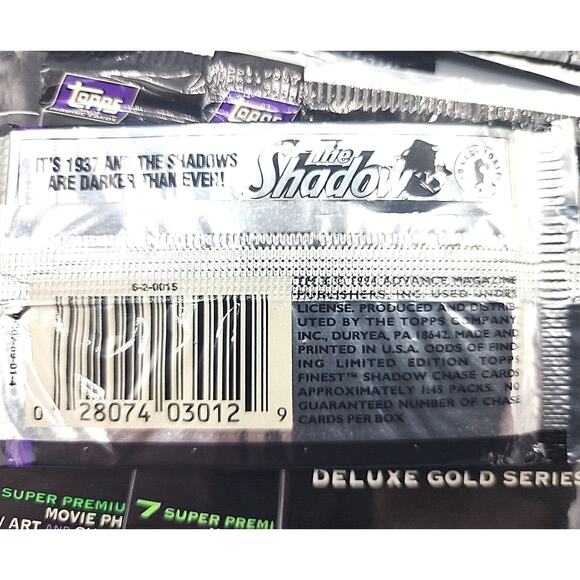 The Shadow Deluxe Gold Series Movie Trading Cards 13 Packs Price Tag Visible - Picture 4 of 6